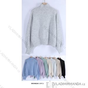 Women's Oversized Stand Collar Long Sleeve Sweater (S/M ONE SIZE) FRENCH FASHION FMWT23DG55822