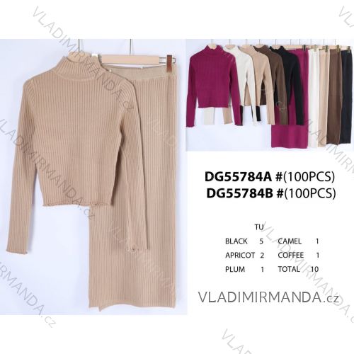 Women's Elegant Sweater and Skirt Set (S/M ONE SIZE) FRENCH FASHION FMWT23D55784