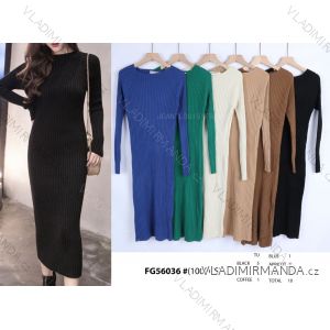 Women's Long Sleeve Knitted Dress (S/M ONE SIZE) FRENCH FASHION FMWT22J51765