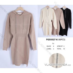 Women's Long Sleeve Knitted Dress (S/M ONE SIZE) FRENCH FASHION FMWT22J51765