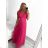 Women's Long Party Elegant Summer Sleeveless Dress (S/M ONE SIZE) ITALIAN FASHION IMPSH233584 Pink S/M