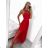 Elegant formal dress with straps for women (S / M ONE SIZE) ITALIAN FASHION IM321576 S/M kerosene