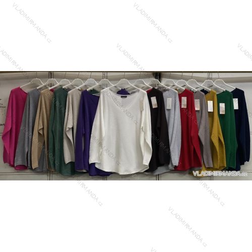 Women's Long Sleeve Knitted T-Shirt (S/M ONE SIZE) ITALIAN FASHION IMC23389