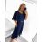 Women's Long Knitted Turtleneck Short Sleeve Dress (S/M ONE SIZE) ITALIAN FASHION IMM22FD51751