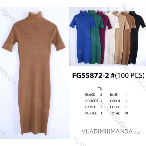 Women's Long Sleeve Knitted Dress (S/M ONE SIZE) FRENCH FASHION FMWT22J51765