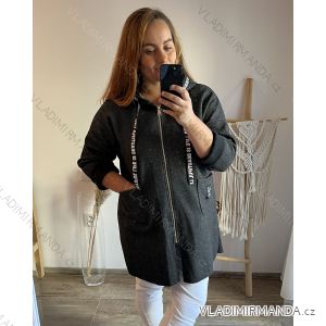 Women's Plus Size Oversize Zipper Hooded Coat (2XL/3XL/4XL ONE SIZE) ITALIAN FASHION IM323BEAUTIFUL