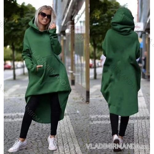 Fleece coat long sleeve zipper hooded women's oversized (XL / 2XLONE SIZE) ITALIAN FASHION IMD211123