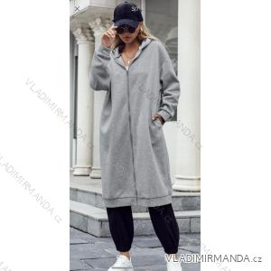 Fleece coat long sleeve zipper hooded women's oversized (XL / 2XLONE SIZE) ITALIAN FASHION IMD211123