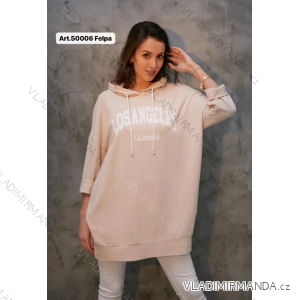 Women's Oversized Extended Long Sleeve Sweatshirt (S/M ONE SIZE) ITALIAN FASHION IMPLI2350006