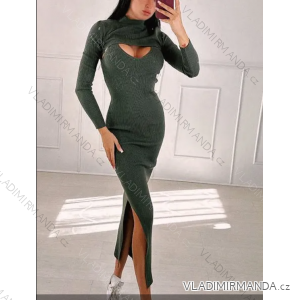 Women's Long Sleeve Knitted Long Dress (S/M ONE SIZE) ITALIAN FASHION IMPBB23Z5272-1