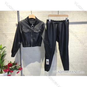 Women's Leather Jacket and Pants Set (S/M ONE SIZE) ITALIAN FASHION IMPGM232040