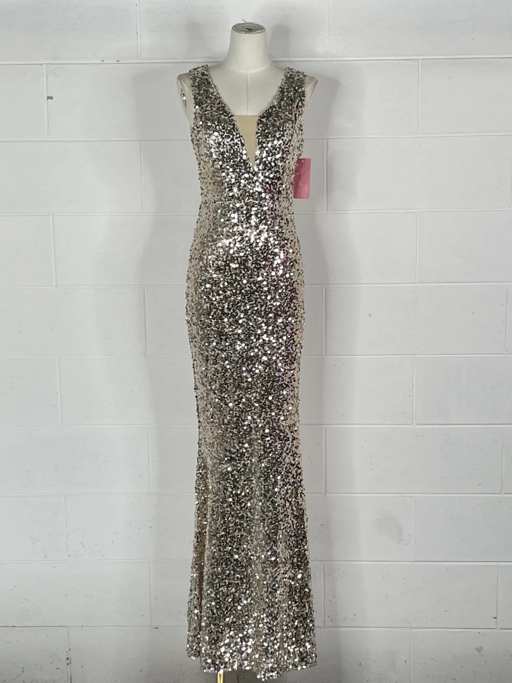 Women's Summer Elegant Sparkly Sequin Strap Dress (S/M ONE SIZE) ITALIAN FASHION IMPBB23O3837