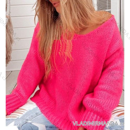 Women's Long Sleeve Knitted Sweater (XL/2XL ONE SIZE) ITALIAN FASHION IMD23720