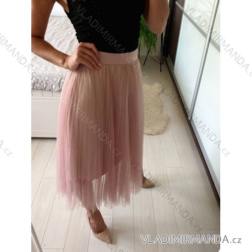 Chiffon Skirt Long Ladies (uni sl) ITALIAN MODE IM319678 M / L Old-pink