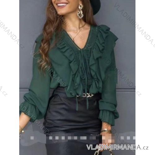 Women's Elegant Long Sleeve Blouse/Tunic (S/M/L ONE SIZE) ITALIAN FASHION IMWB22245