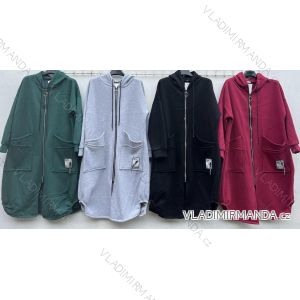 Women's Plus Size Long Sleeve Zipper Warm Long Sleeve Hoodie (2XL/3XL/4XL ONE SIZE) ITALIAN FASHION IMD23744