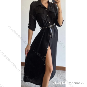 Long Shirt Dress With Belt Summer Sleeveless Ladies (S/M ONE SIZE) ITALIAN FASHION IMPBB23E9742