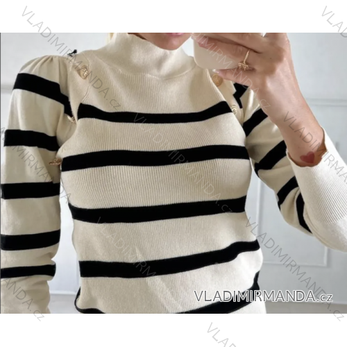 Women's Short Button Up Long Sleeve Sweater (S/M ONE SIZE) ITALIAN FASHION IMPBB23Y22785