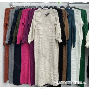 Women's Long Sleeve Knitted Dress (S/M ONE SIZE) ITALIAN FASHION IMWDT23010