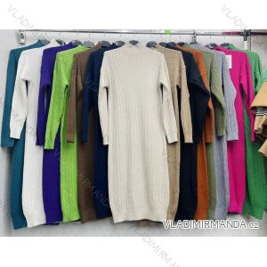 Women's Long Sleeve Knitted Dress (S/M ONE SIZE) ITALIAN FASHION IMWDT23016