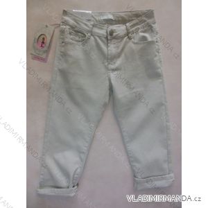 Trousers Canvas Thong Summer 3/4 Short Ladies (42-52 / Gray) SMILING JEANS N346
