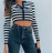 Women's Short Button Up Long Sleeve Sweater (S/M ONE SIZE) ITALIAN FASHION IMPBB23Y22785