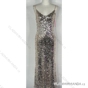 Women's Summer Elegant Sparkly Sequin Strap Dress (S/M ONE SIZE) ITALIAN FASHION IMPBB23O3837