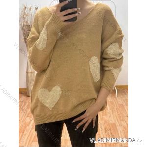 Women's Long Sleeve Knitted Sweater (S/M ONE SIZE) ITALIAN FASHION IMWAE23047