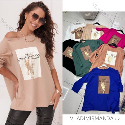 Tričko krátky rukáv dámske nadrozmer (2XL-4XL) TURECKÁ MÓDA TMWG22GYA0370-1