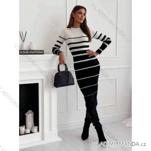 Women's Long Sleeve Knitted Dress (S/M ONE SIZE) ITALIAN FASHION IMWDT23016