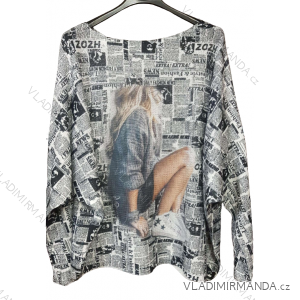 Women's oversize sweater with print (M / L ONE SIZE) ITALIAN FASHION IMB22RENA