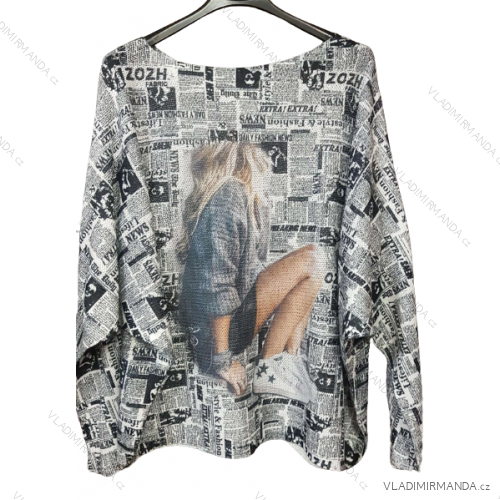 Women's oversize sweater with print (M / L ONE SIZE) ITALIAN FASHION IMB22RENA