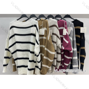 Women's Stripe Long Sleeve Sweater (S/M ONE SIZE) ITALIAN FASHION IMPDY23ZS5231