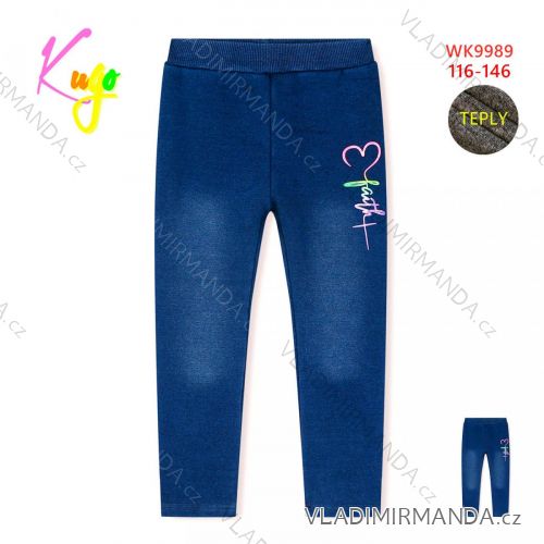 Jeans leggings denim warm children's girls (98-128) KUGO KK9945