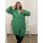 Women's Long Chiffon Short Sleeve Dress (S/M ONE SIZE) ITALIAN FASHION IMWGS231048 Green 2LX/3XL