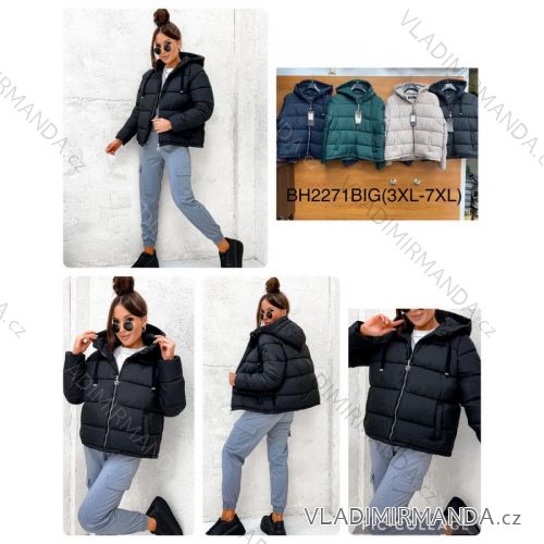 Zip Hooded Jacket Long Sleeve Women's Plus Size (3XL-8XL) POLISH FASHION PMWT21T21-69