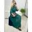 Women's Belted Long Sleeve Chiffon Long Dress (S/M ONE SIZE) ITALIAN FASHION IMM23M9668