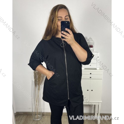 Shirt extended 3/4 long sleeve women's (L/XL/2XL ONE SIZE) ITALIAN FASHION IM423025 3xl / 4xl black