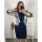 Women's short sleeve dress oversized (L-3XL) POLISH FASHION PMF20013 50 blue