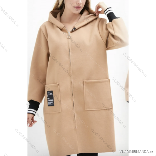 Women's Long Sleeve Oversized Zip Up Hooded Sweatshirt Coat (S/M ONE SIZE) ITALIAN FASHION IMPLI2385141