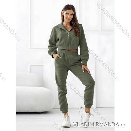 Set of long sweatpants and long sleeve sweatshirt for women (UNI S / L) TURKISH FASHION IMK20148 khaki S/M