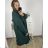 Fleece coat long sleeve zipper hooded women's oversized (XL / 2XLONE SIZE) ITALIAN FASHION IMD211123 3xl / 4xl Emerald