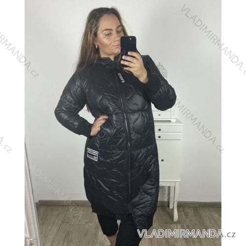 Women's Plus Size Hooded Jacket (XL/2XL ONE SIZE) ITALIAN FASHION IM422684 2XL/3XL black