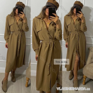 Women's Long Shirt Long Sleeve Dress (S/M ONE SIZE) ITALIAN FASHION IMPDY23LS20312