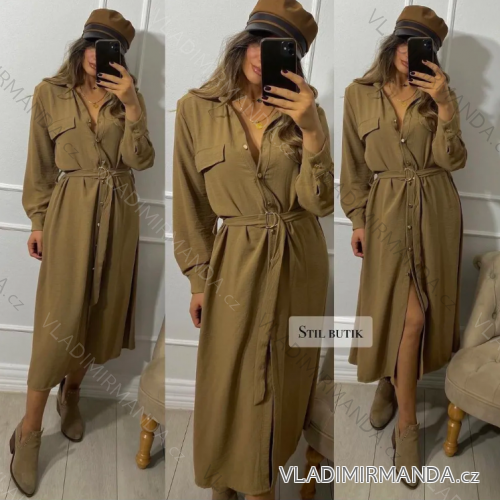 Women's Long Shirt Long Sleeve Dress (S/M ONE SIZE) ITALIAN FASHION IMPDY23LS20312