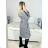 Women's Long Sleeve Hoodie Dress (S / M ONE SIZE) ITALIAN FASHION IMWA216095 M / L Black and white