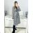 Women's Long Sleeve Hoodie Dress (S / M ONE SIZE) ITALIAN FASHION IMWA216095 M / L Black and white