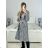 Women's Long Sleeve Hoodie Dress (S / M ONE SIZE) ITALIAN FASHION IMWA216095 M / L Black and white