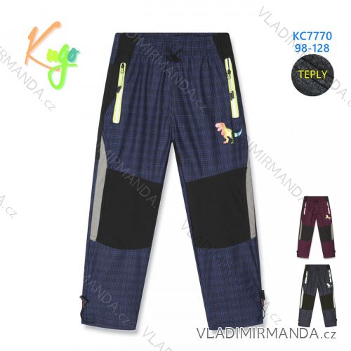 Outdoor pants insulated with fleece for children, girls and boys (98-128) KUGO C7875