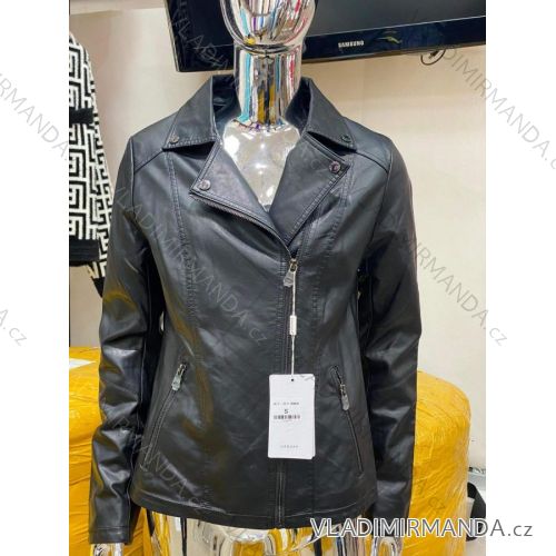 Women's Long Sleeve Leather Jacket (S/M ONE SIZE) ITALIAN FASHION IMPDY231SSH8223